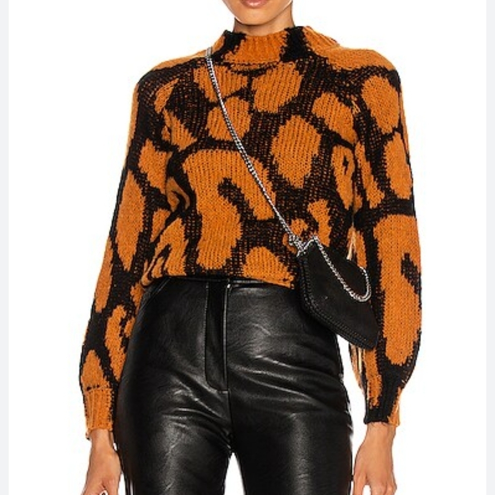 Stella McCartney Black and Orange Leopard Patterned Sweater - Picture 2 of 10